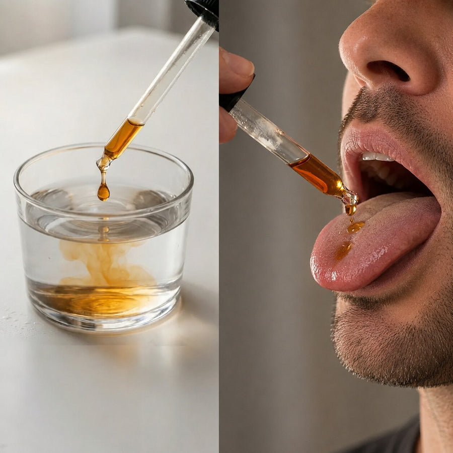 Dilute 1–2 mL (about half to one full dropper)