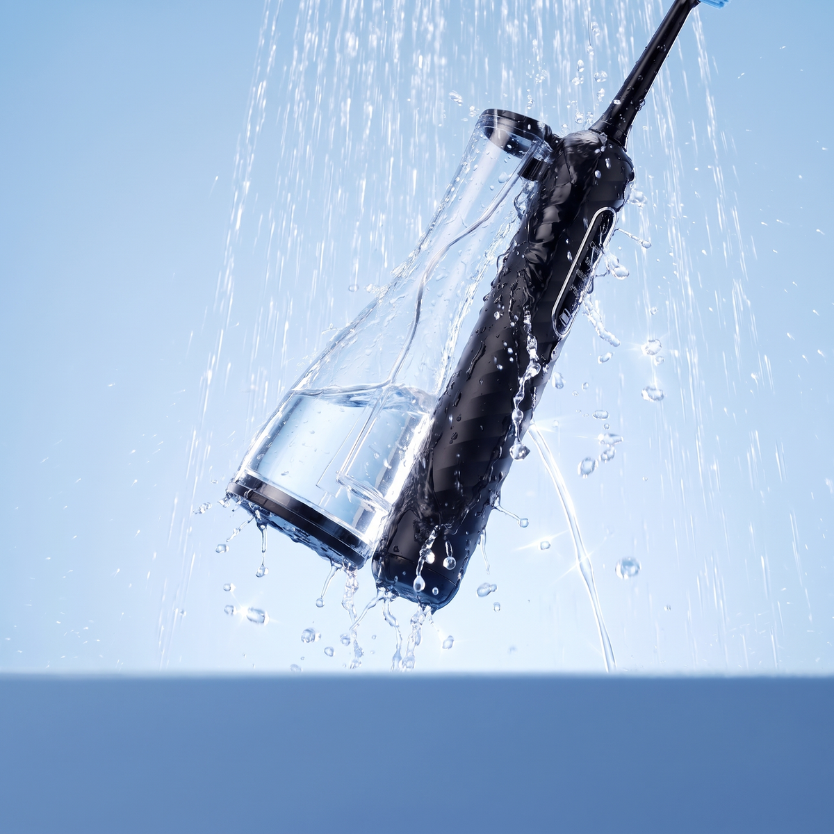 Waterproof toothbrush under running water